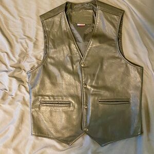 Leather Vest with Button Closure